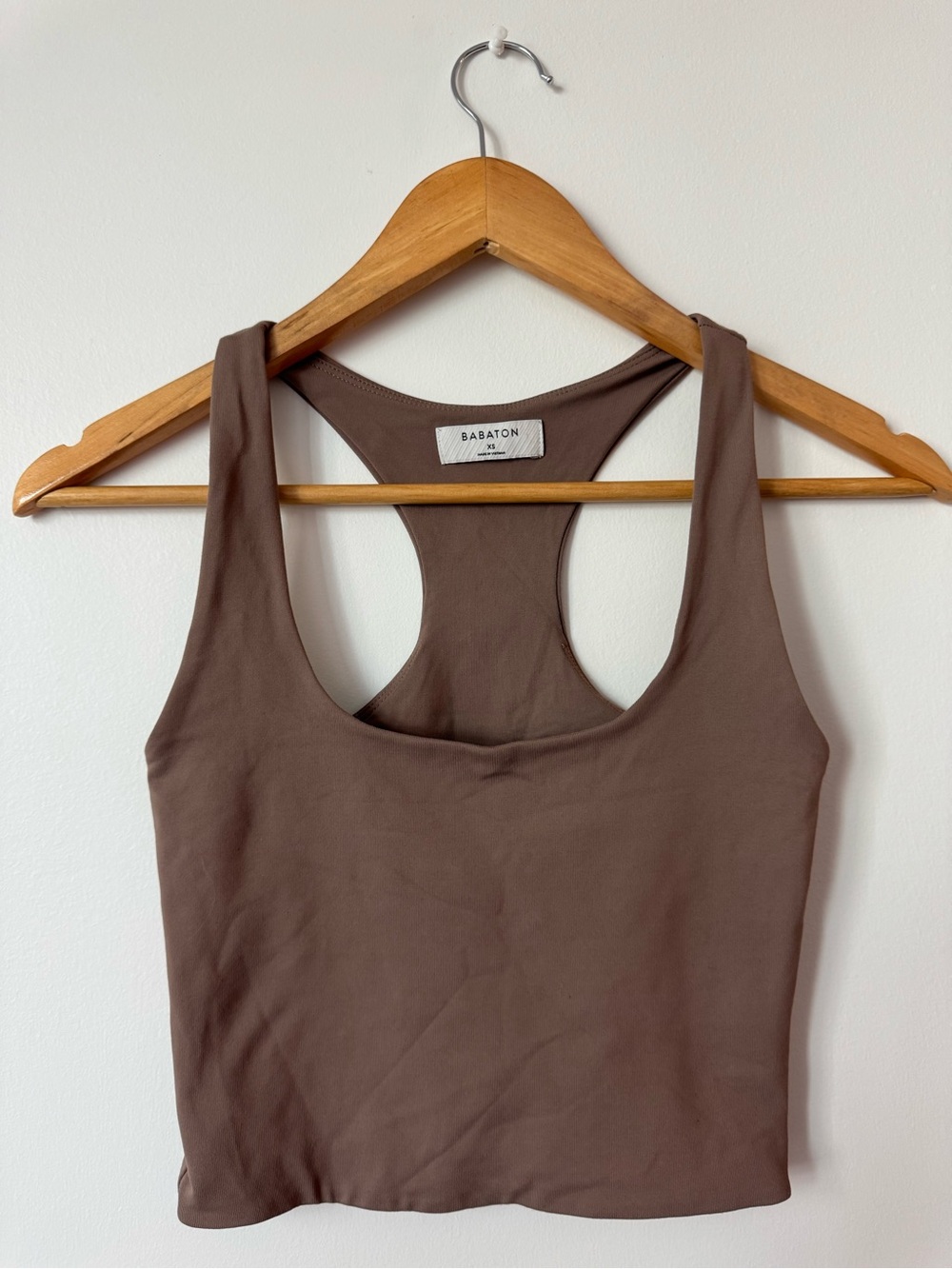 Aritzia Babaton Contour Racer Tank Top - Taupe Brown - Size XS